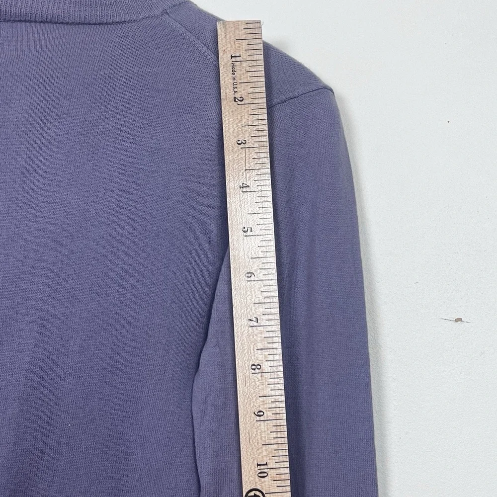 J.Crew‎ Womens XS Purple V-Neck 100% Cotton Knit Pullover Sweater